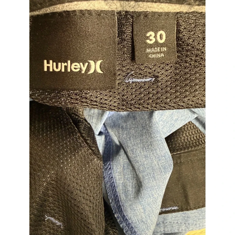 Hurley Phantom Board Shorts Blue Heathered Elastic Waist Mens 30‎